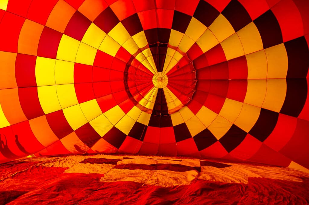 Hot Air Balloon being set up during the Albuquerque International Balloon Fiesta.