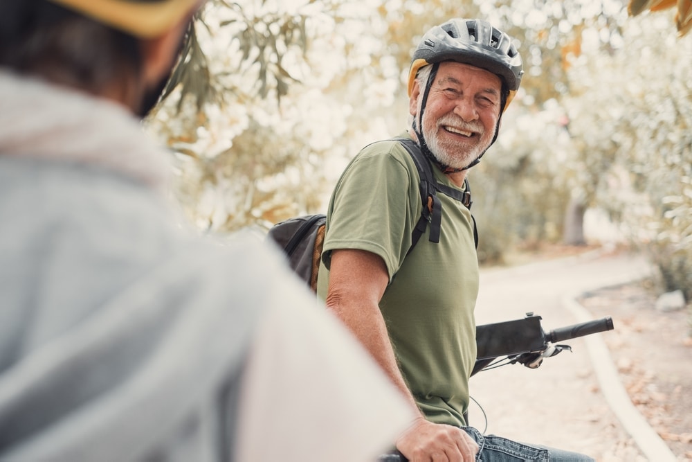 senior couple out enjoying some of the best Albuquerque bike trails near our Bed and Breakfast