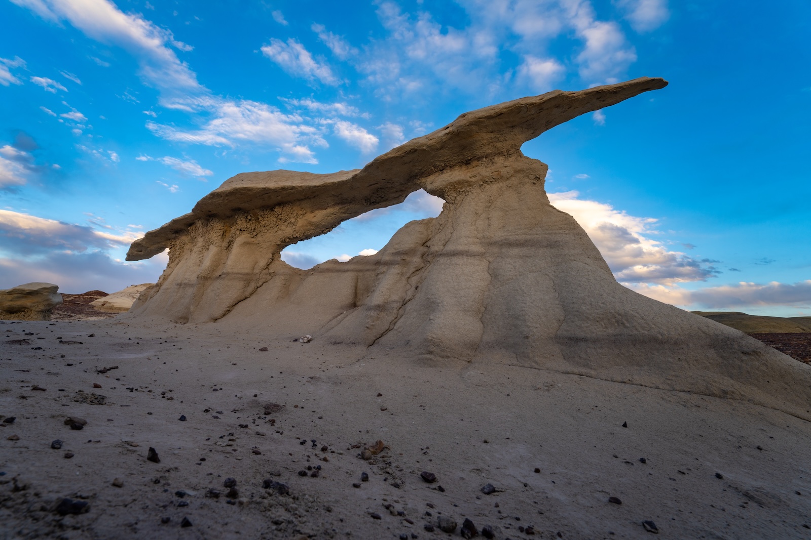 Hiking in the Bisti Badlands with interesting rock formations is one of the top things to do in Farmington NM