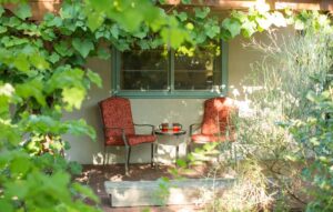 Patio at one of the best hotels in Farmington near National Parks in New Mexico
